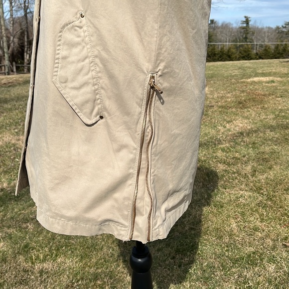 Zara Basic Parka 2 pc set Khaki Tan Coat Women's Size Medium - Picture 8 of 15